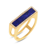 0.15ct Diamond & 1.06ct Lapis 14k Yellow Gold Lady's Ring Size 9